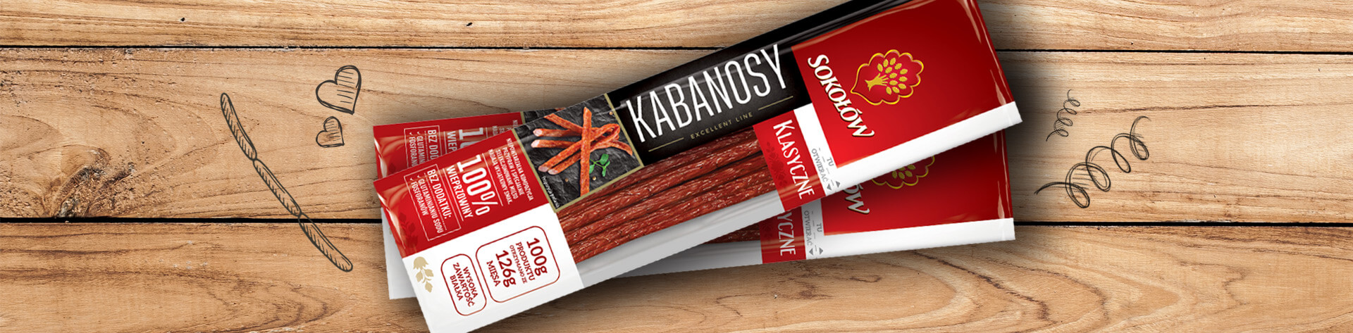 Classic kabanos sausages