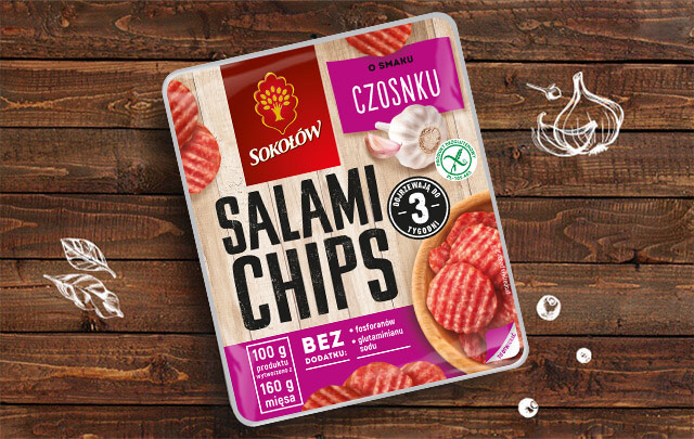 Salami chips czosnkowe 80g