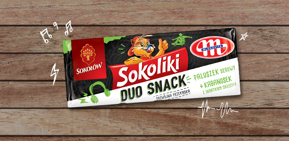 Sokoliki Duo Snack pork kabanos sausage with veal & cheese stick