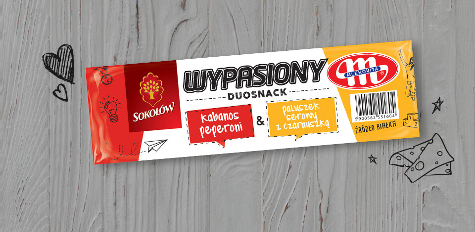 Wypasiony DuoSnack pepperoni kabanos sausage & cheese stick with nigella