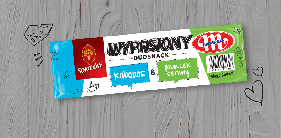 Wypasiony DuoSnack pork kabanos sausage & cheese stick